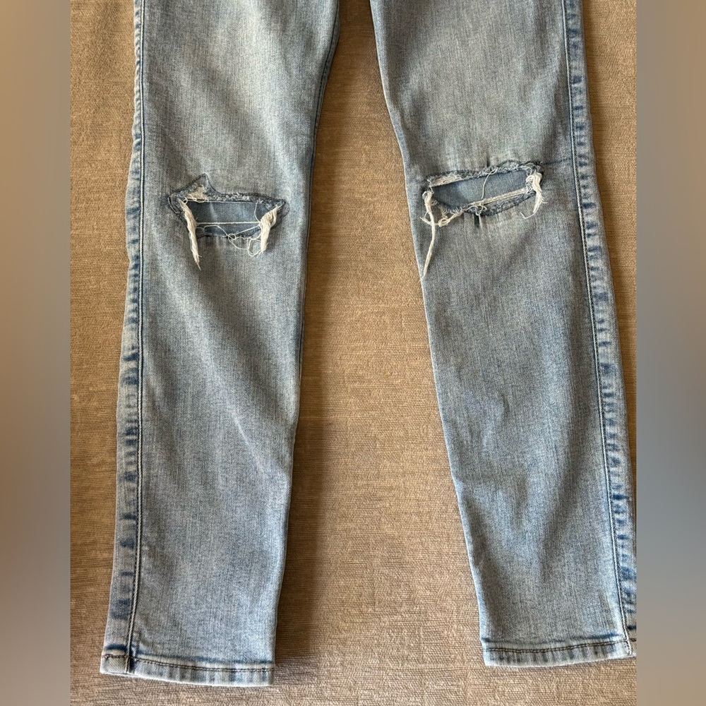 Abercrombie Kids High Rise Jean Legging Light Wash Distressed Jeans 13/14 Short - Picture 4 of 10